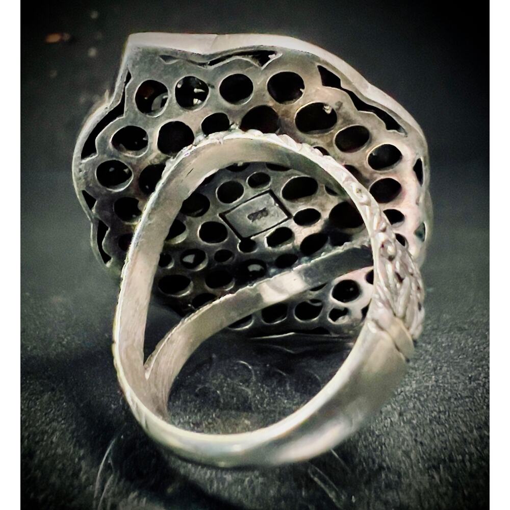 Large Vintage Mabe Pearl Bali Filigree Ring - Picture 7 of 11